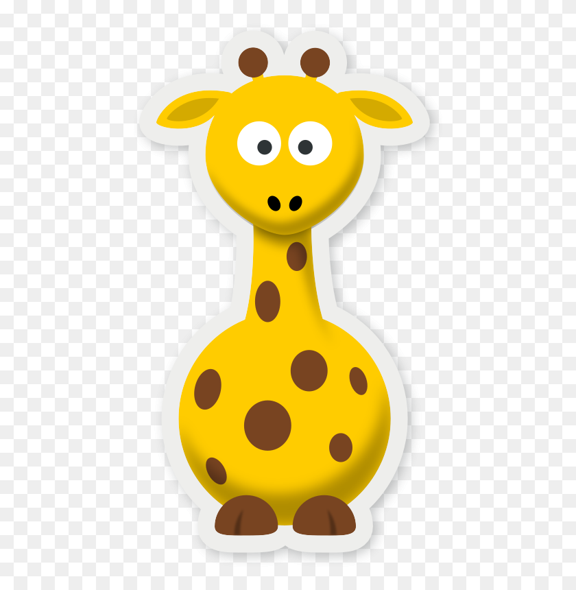 462x800 Jirafa Clipart Simple De Dibujos Animados - Giraffe Head Clipart