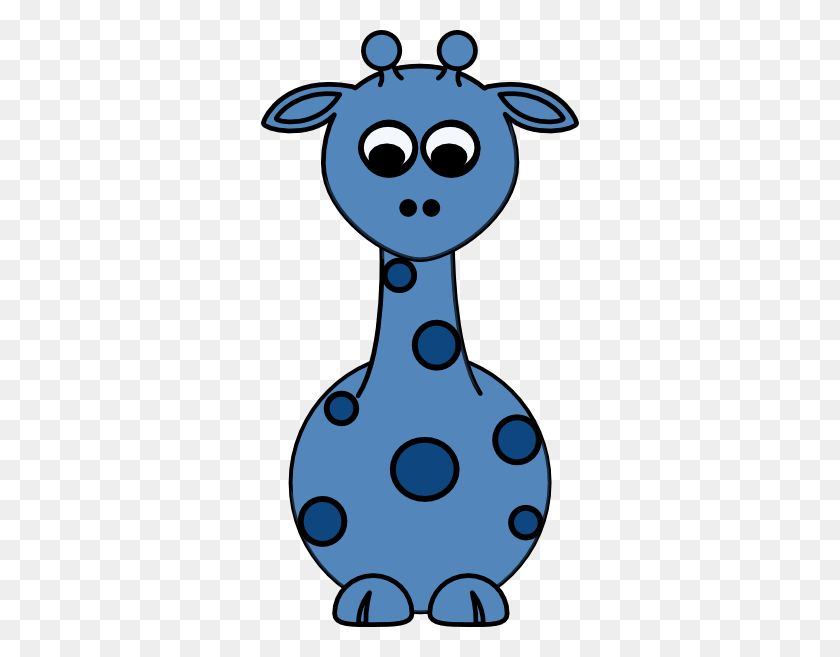 318x597 Giraffe Front Blue No Smile Clip Art - Giraffe Print Clipart