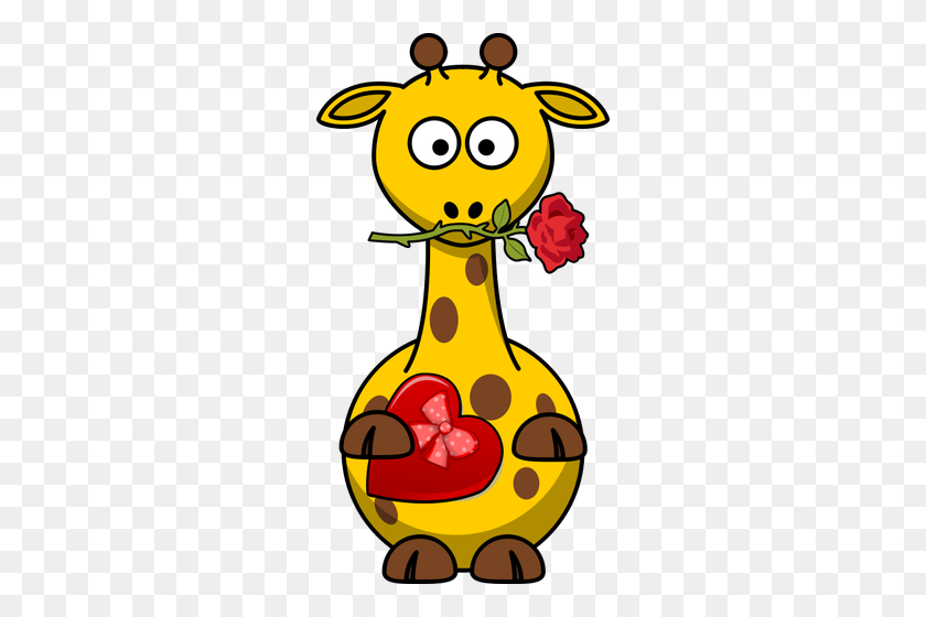 Giraffe In Love Vector Clip Art - Grassland Clipart