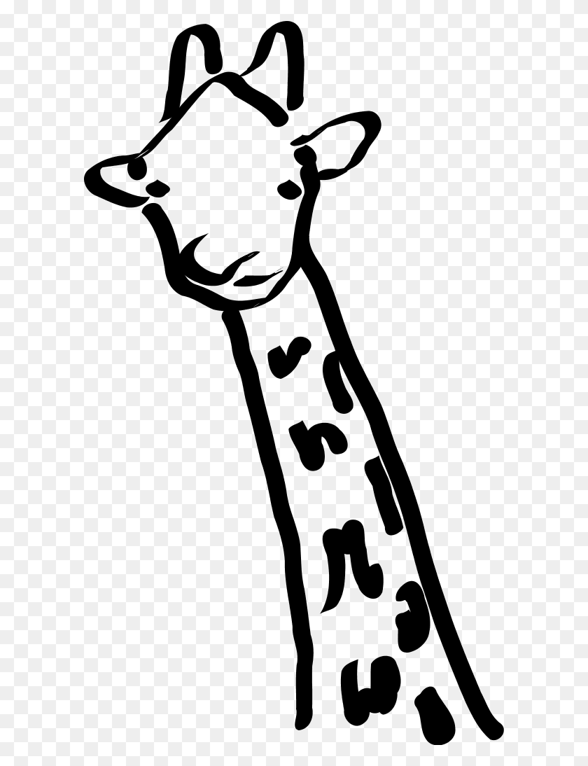 600x1034 Giraffe Silhouette Clip Art - Shaka Clipart