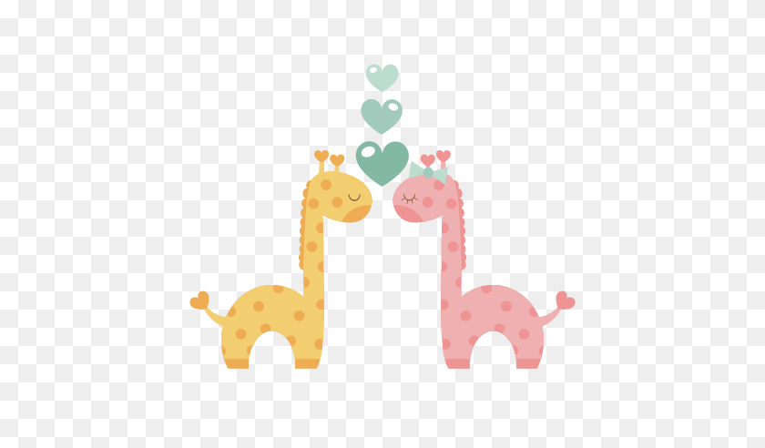 432x432 Giraffes In Love Scrapbook Cute Clipart - Giraffe Silhouette Clip Art
