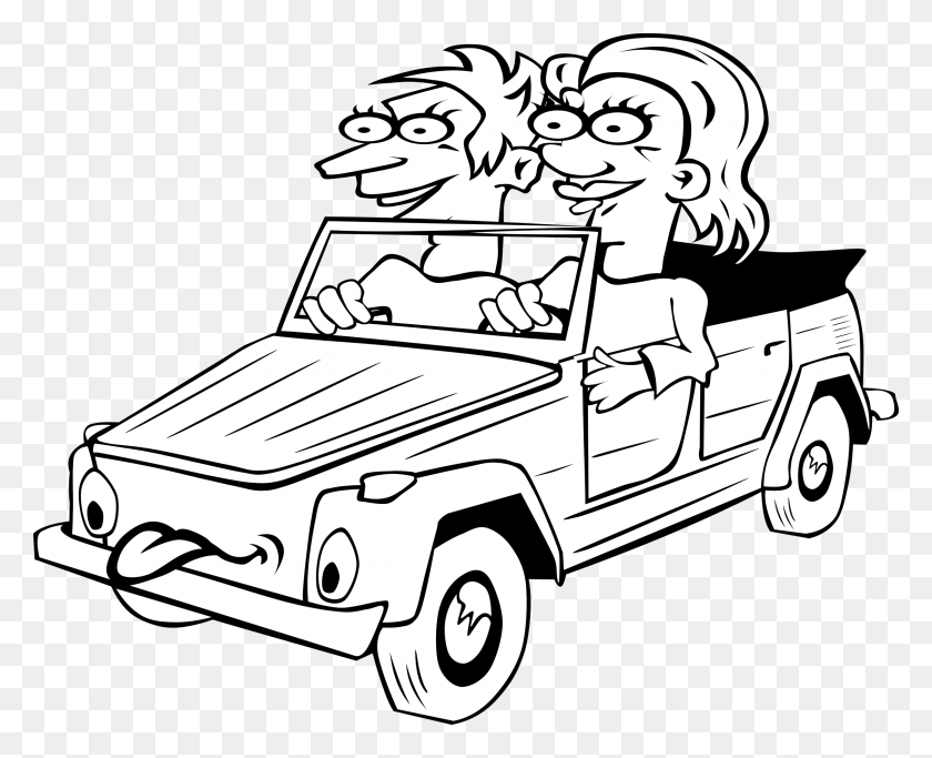 2400x1919 Girl And Boy Driving Car Cartoon Icons Png - Car Cartoon PNG