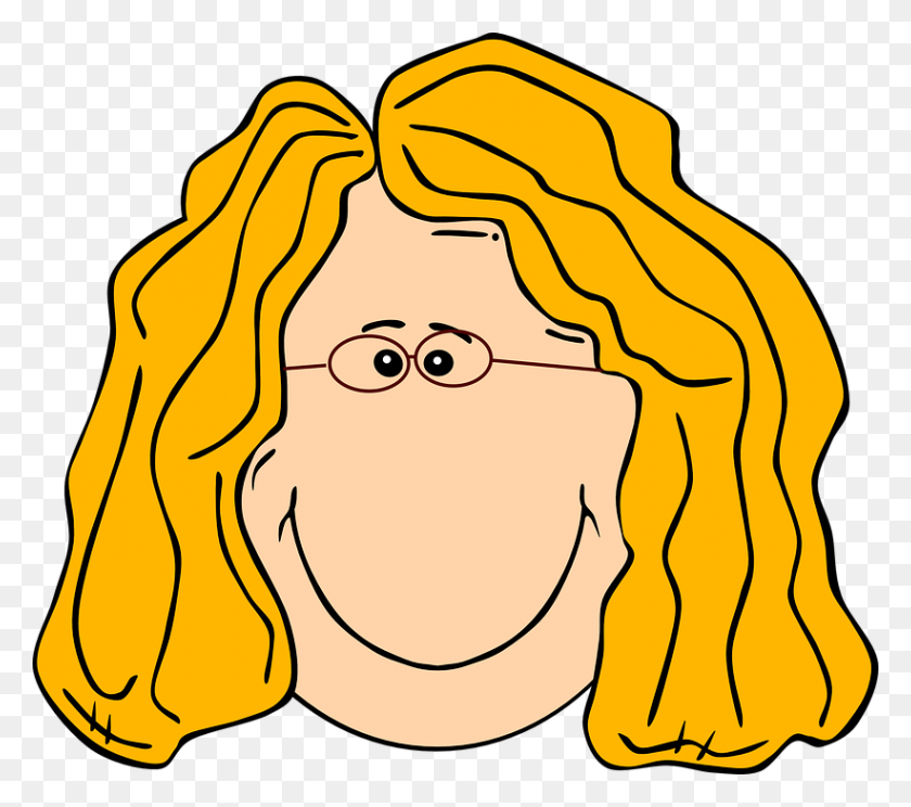 821x720 Girl Blond Hair Blue Eyes And Glasses Clipart - Sunglasses Clipart Transparent