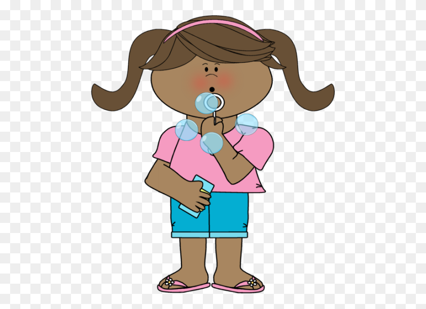 482x550 Girl Blowing Bubbles Clip Art - Girl Eating Clipart