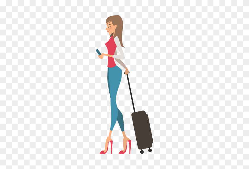 512x512 Girl Carrying Luggage - Luggage PNG