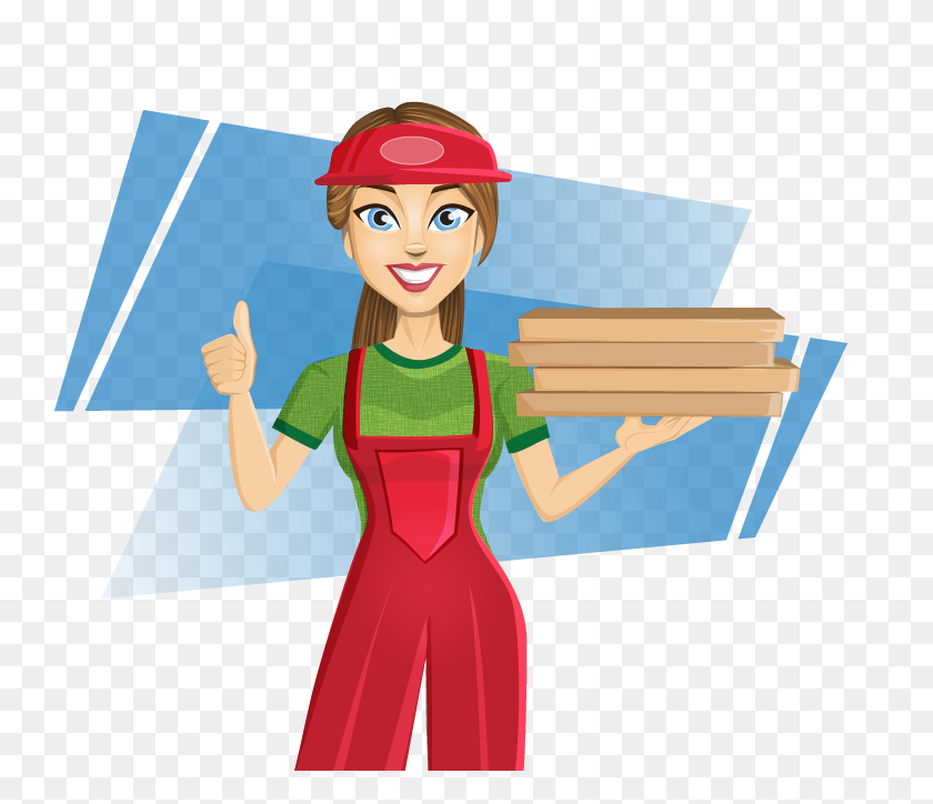 761x664 Girl Clipart - Pizza Clipart PNG