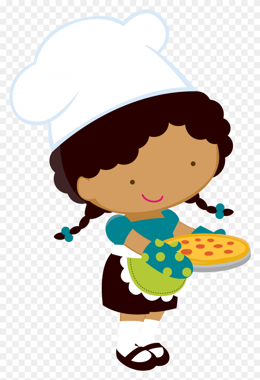 900x1346 Girl Clipart - Eating Pizza Clipart