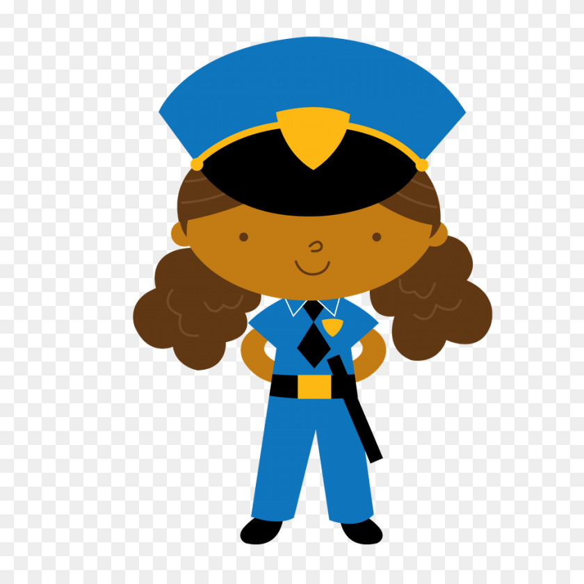 900x900 Girl Clipart Police Officer - Policia Clipart