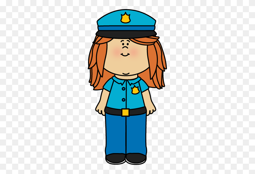 261x514 Chica Clipart Oficial De Policía - Feliz Chica Clipart