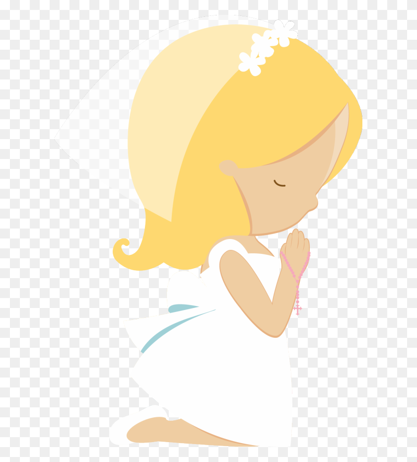 Clipart Communion Girl Wave Hair First Communion Girl Clipart, Doll ...