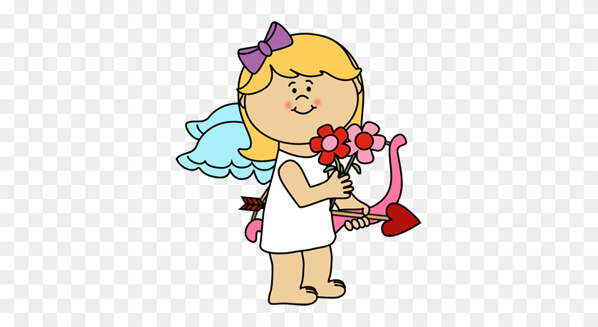 345x400 Girl Cupid Clip Art - Girl PNG Clipart