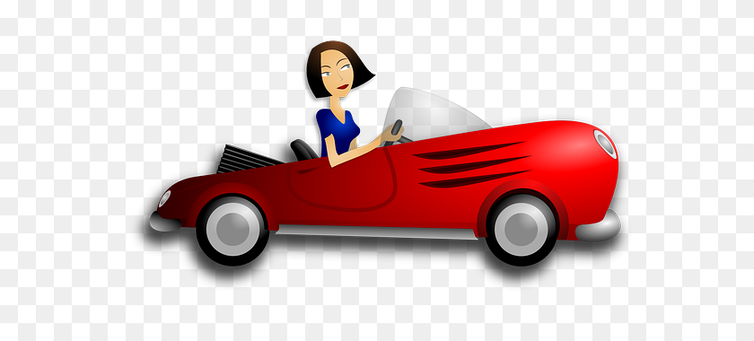 640x320 Chica Conduciendo Coche Clipart - Car Ride Clipart