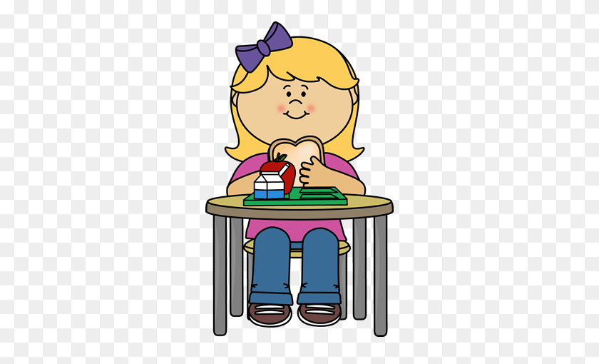 264x450 Girl Eating Cafeteria Lunch Crafts And More Clip Art, School - School Cafeteria Clipart