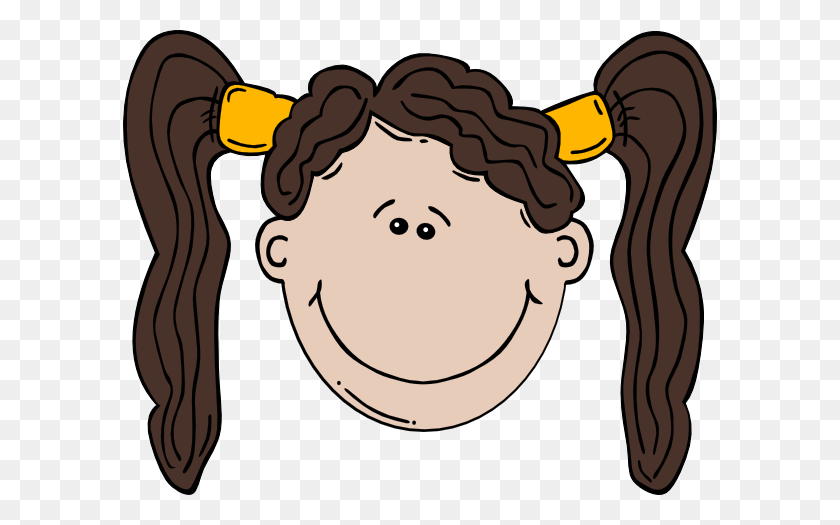594x465 Girl Face Cartoon Clip Art Free Vector - Free Hairstyle Clipart