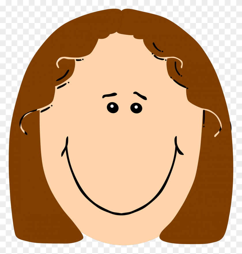 2245x2370 Girl Face With Brown Hair Icons Png - Girl Face PNG