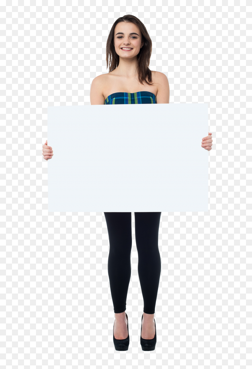 2610x3923 Girl Holding Banner Hd Free Png Image Png Play - PNG Hd