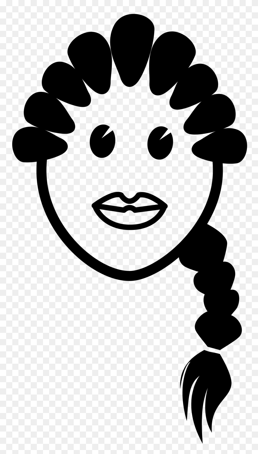 1324x2400 Girl In Braids Vector Clipart Image - Braids PNG