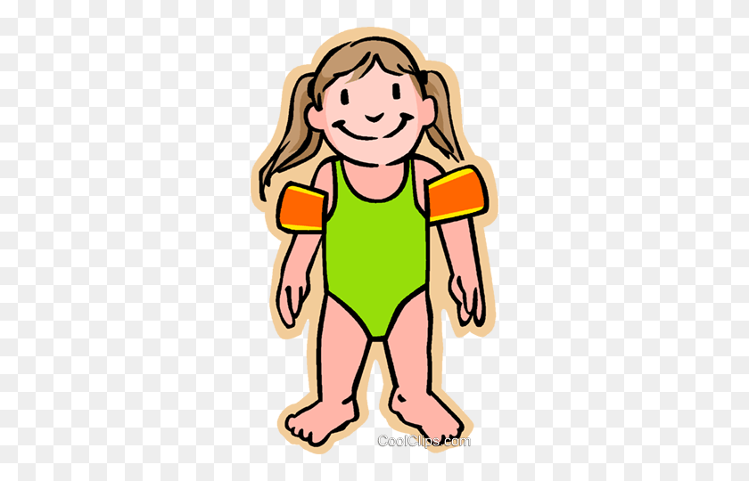 278x480 Girl In Swimsuit, Swimming Lessons Royalty Free Vector Clip Art - Person Swimming Clipart