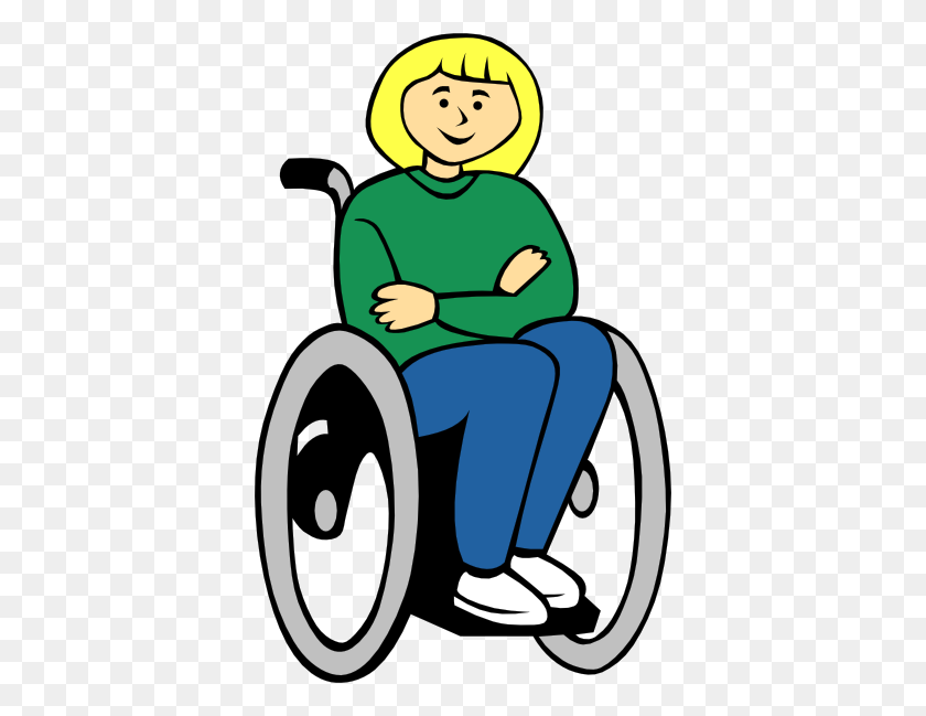 378x589 Girl In Wheelchair Clip Art Free Vector - Wheelchair Clipart