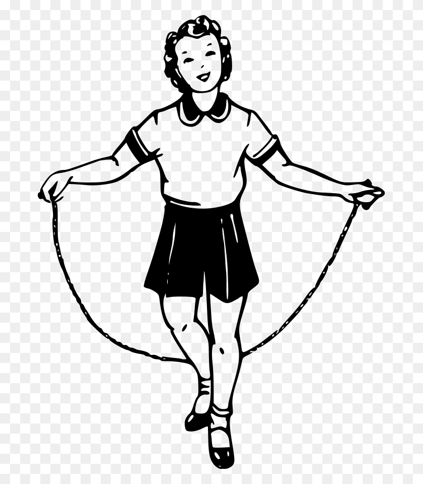 689x900 Girl Jumping Png Clip Arts For Web - Jump Clipart Black And White
