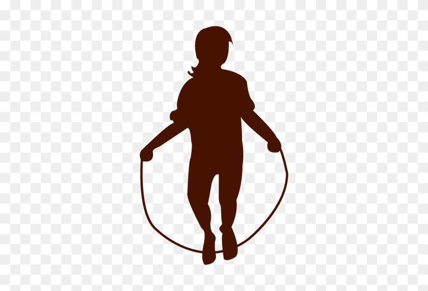 512x512 Girl Jumping Rope Red Silhouette - Hula Girl PNG