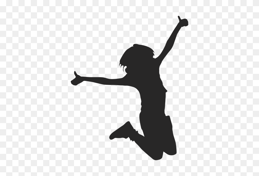 512x512 Girl Jumping Silhouette - Jumping PNG