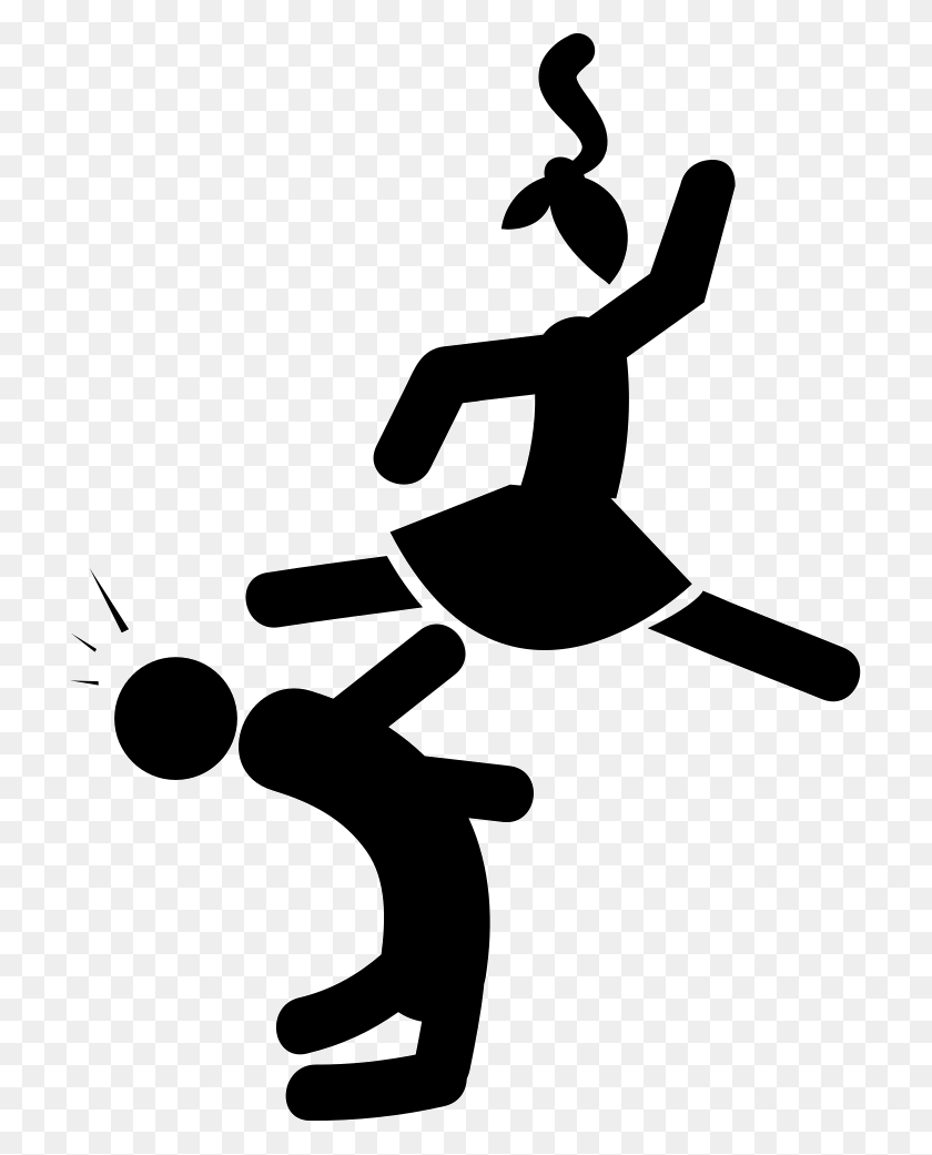 713x981 Girl Kicking A Boy In The Face Png Icon Free Download - Girl Kicking Soccer Ball Clip Art