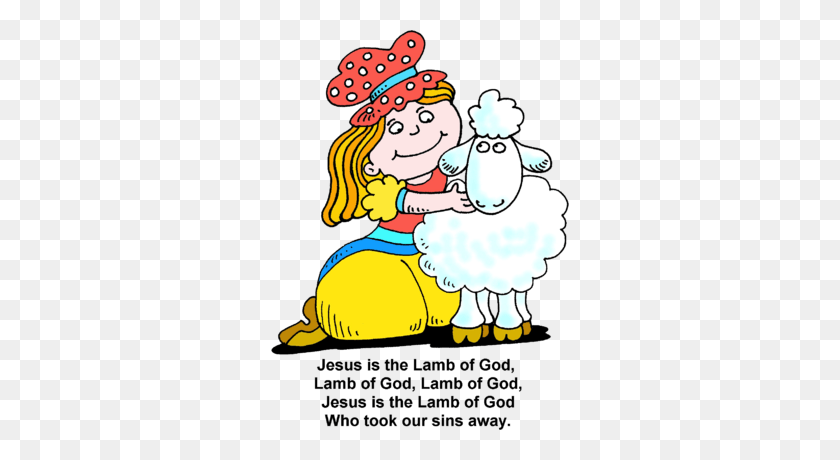 298x400 Girl Lamb Cliparts - Mary Had A Little Lamb Clipart
