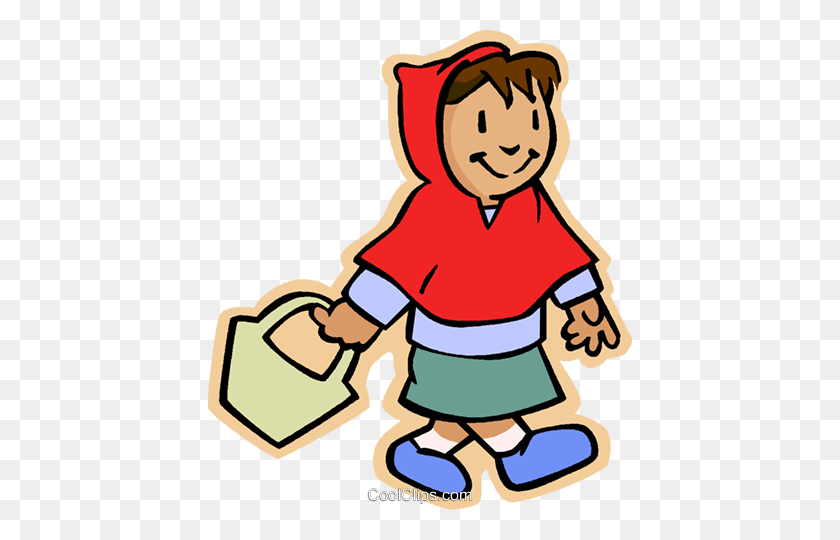 424x480 Girl Little Red Riding Hood Royalty Free Vector Clip Art - Little Red Riding Hood Clipart