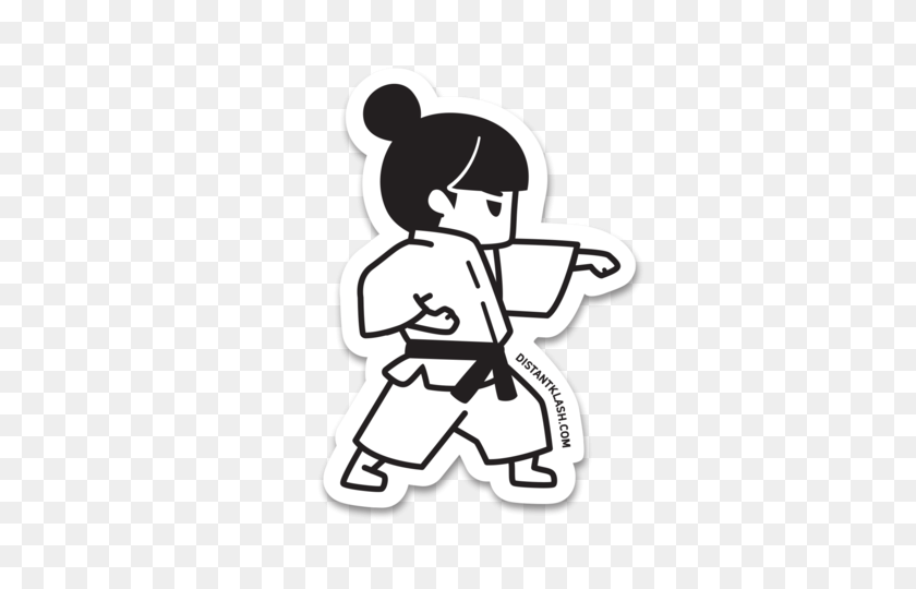 470x480 Girl Martial Arts Sticker Distant Klash - Karate Girl Clip Art