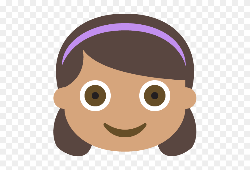 512x512 Girl Medium Skin Tone Emoji Emoticon Vector Icon Free Download - Tone Clipart