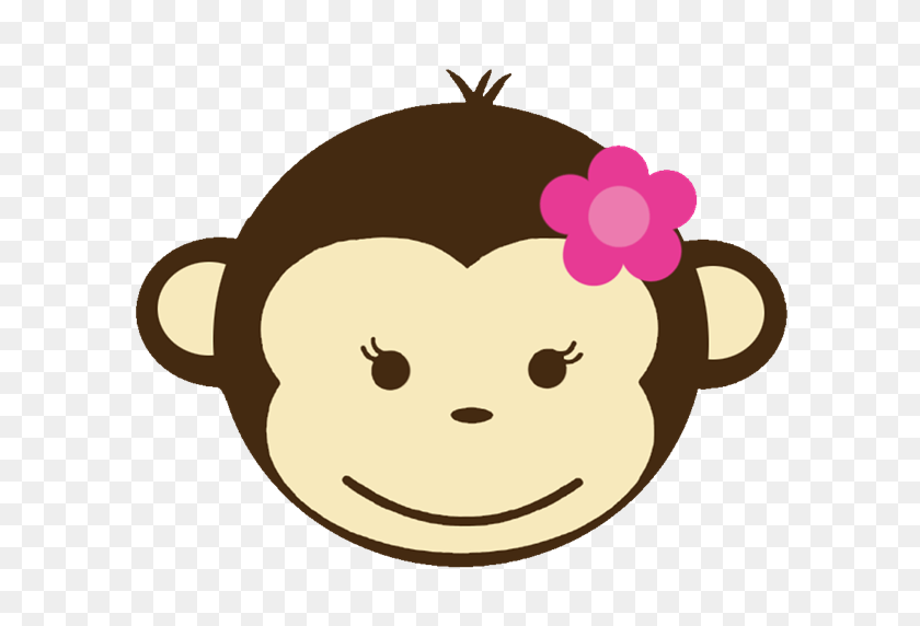 600x512 Girl Monkey Clip Art Babyface Birthday Invitations - Monkey Clipart