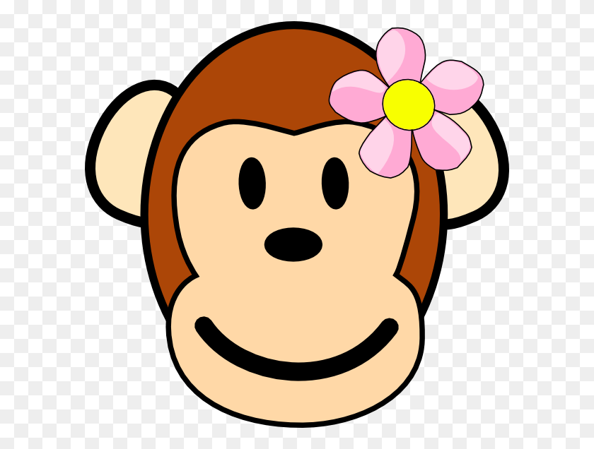 600x576 Girl Monkey Clip Arts Download - Girl Face PNG