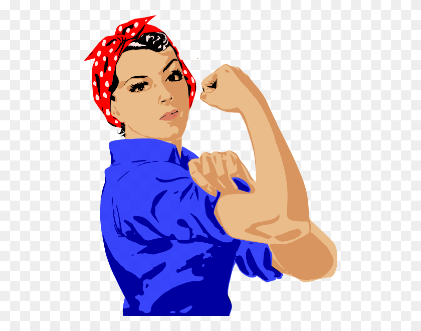 506x600 Girl Muscle Clipart - Strong Girl Clipart