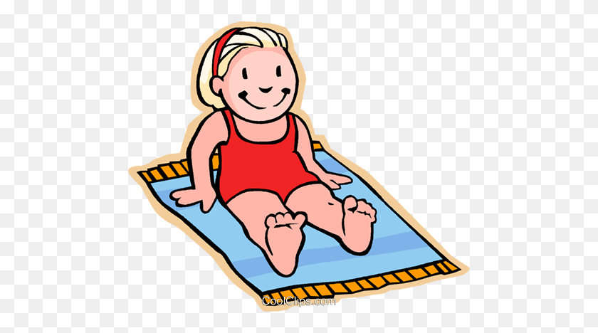 480x408 Girl On Beach Towel, Sun Bathing Royalty Free Vector Clip Art - Rag Clipart