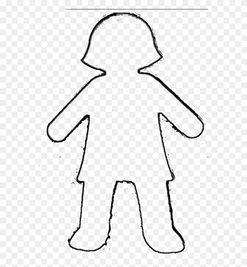 576x848 Girl Outline Cliparts - Girl Clipart Black And White