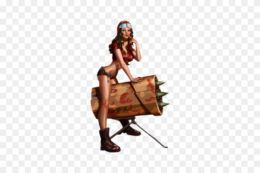 382x500 Girl Pinup Army - Pin Up Girl PNG