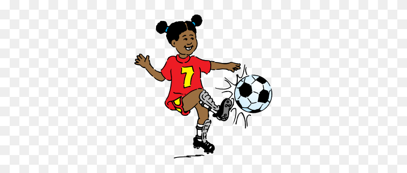 285x297 Girl Playing Soccer Clip Art - Play Clipart