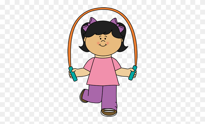 286x450 Girl Playing With Jump Rope Clip Art Rock Pebble Art - Operation Christmas Child Clip Art