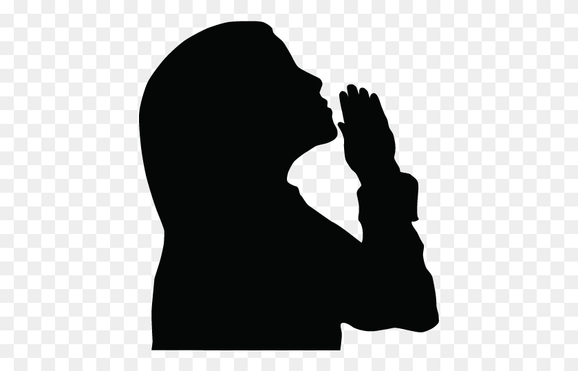 436x479 Девушка Молится Силуэт Клипарт Виниловые Надписи Идеи - Молиться Клипарт Черно-Белый