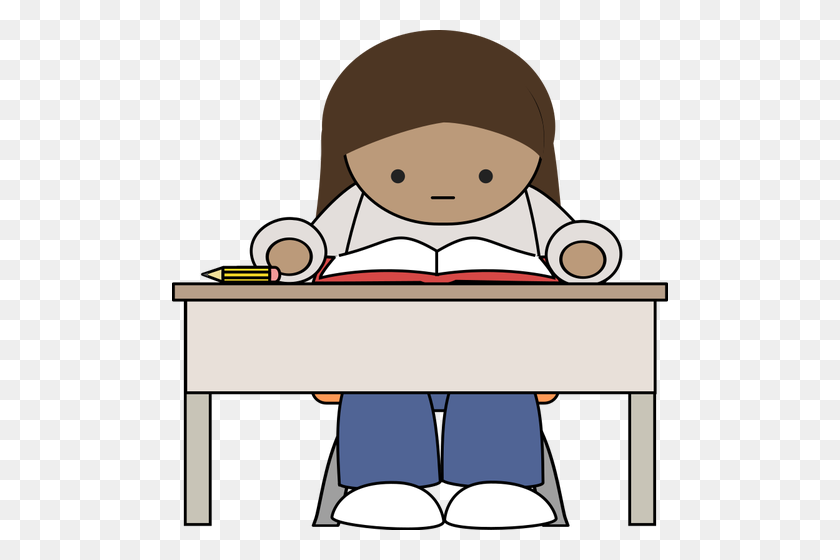 496x500 Girl Reading - Reading Workshop Clipart