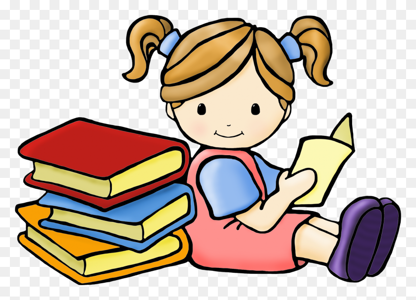 1600x1123 Девушка Читает Книгу Картинки Клипарт Изображение - Мальчик И Девочка Клипарт