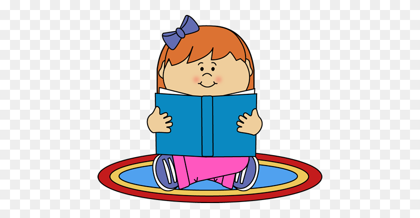 450x377 Girl Reading On A Rug Clip Art - Instructions Clipart