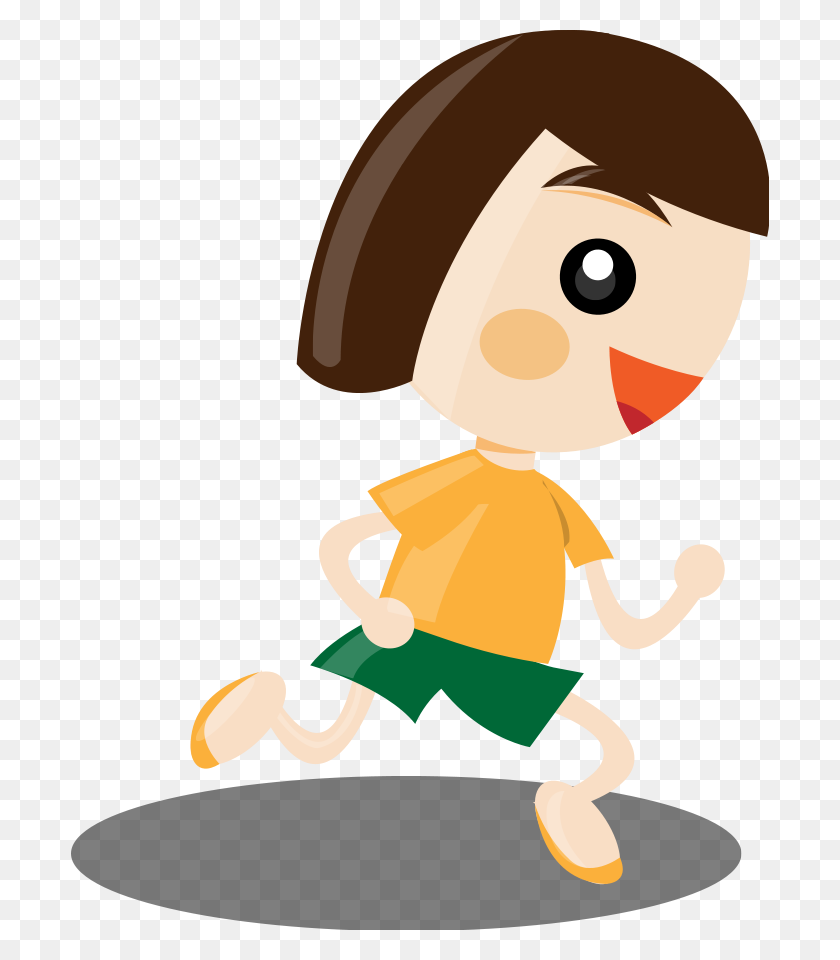 698x900 Girl Running Clipart - Young Girl Clipart