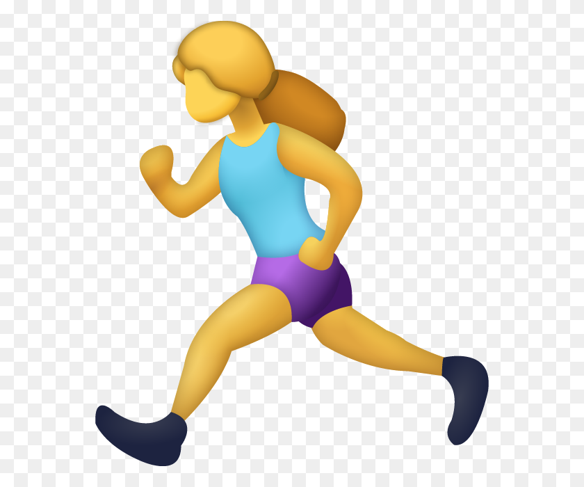 566x640 Girl Running Emoji - Running Emoji PNG