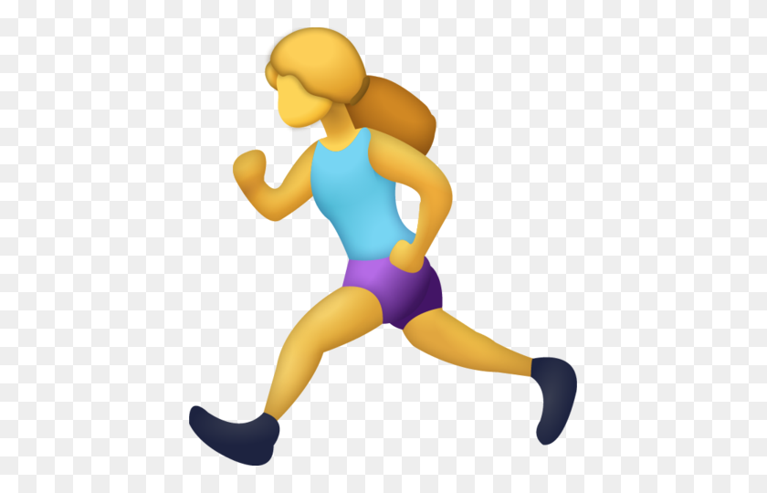 425x480 Chica Corriendo Emoji - Chica Emoji Png