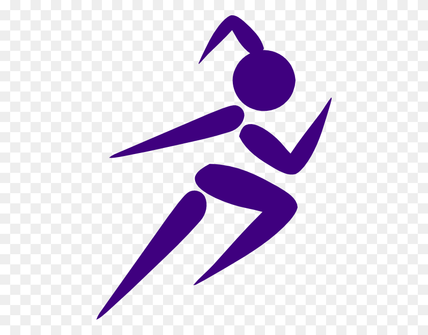 462x599 Girl Running Purple Clip Art - Girl Swimming Clipart