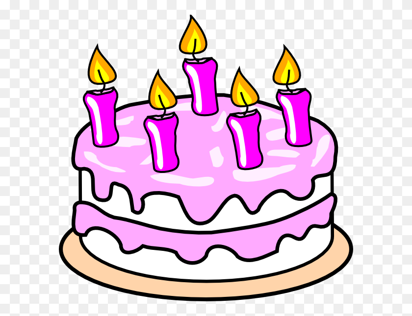 600x585 Girl S Birthday Cake Clip Art - Birthday Cake Clip Art