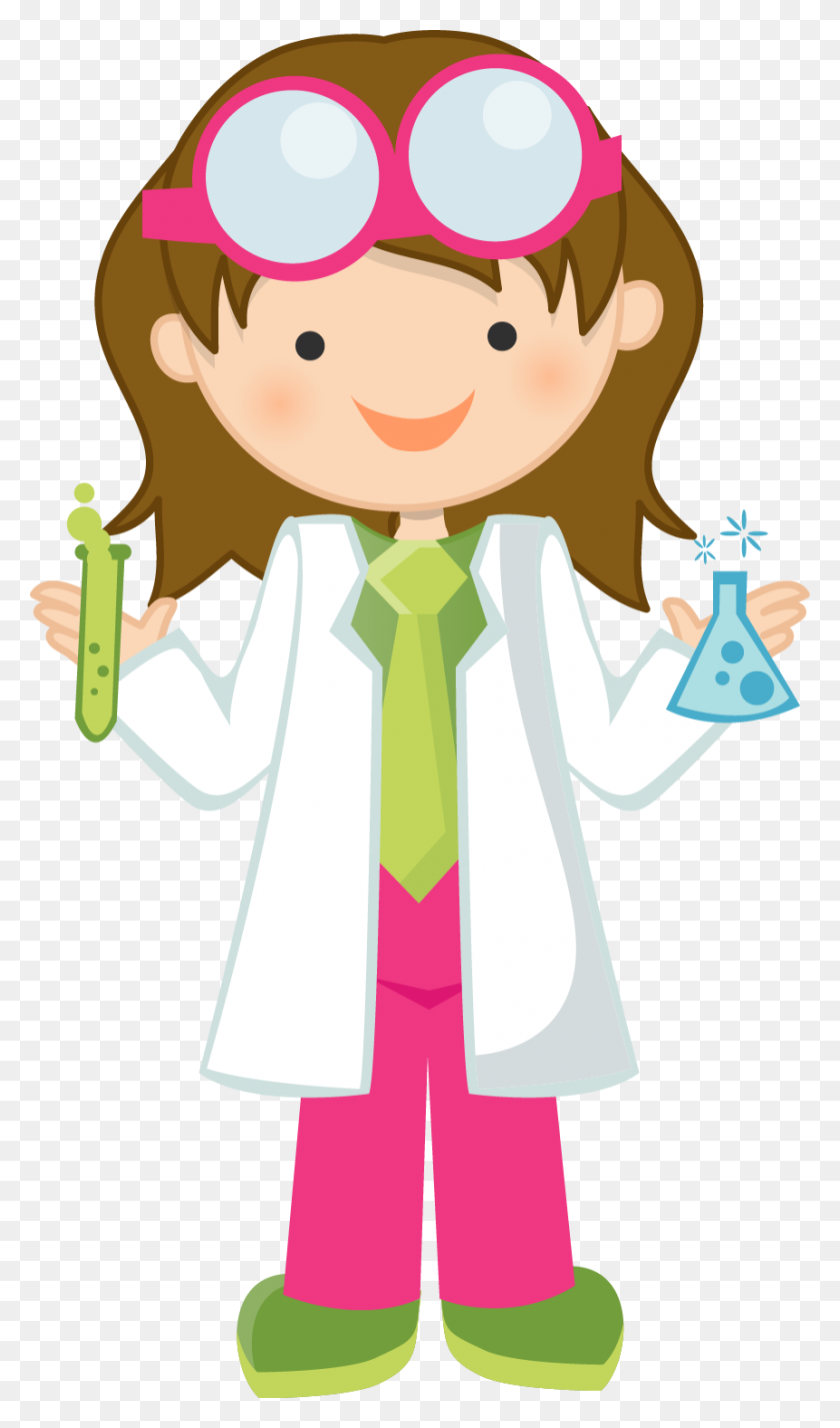 861x1510 Girl Scientist Free Clipart Scrapbooking Ciencia - Acne Clipart