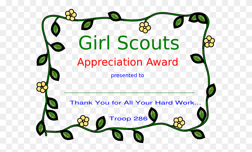 600x448 Girl Scout Agradecimiento Png Cliparts Para Web - Girl Scout Png